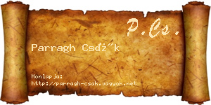 Parragh Csák névjegykártya